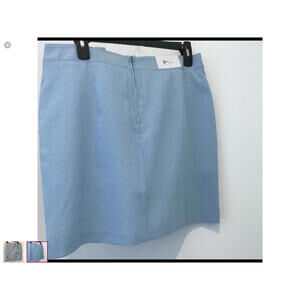 Greg Norman Women's Golf Tennis Skort Size 8 Blue-White Seersucker 2 Pockets